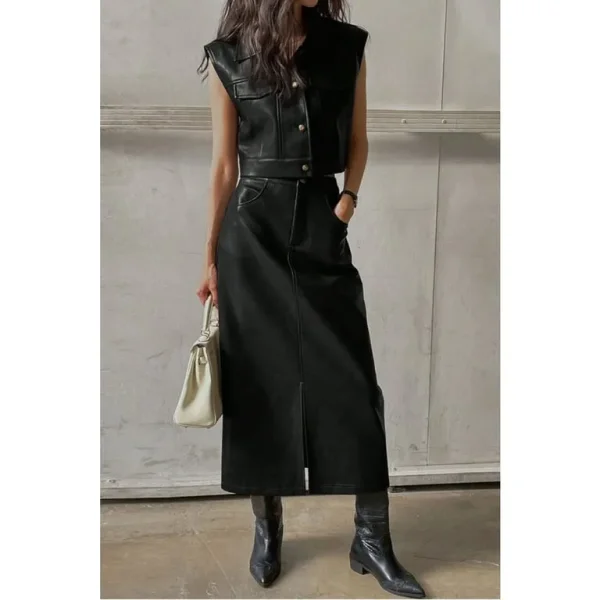 SHEIN leather co-ord