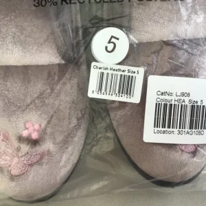 Ladies Cherish Full Slippers in Heather, Size 5 - Image 5