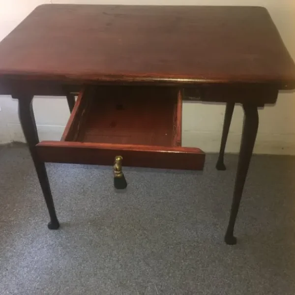 Antique Early Victorian Hardwood Side Table with Drawer