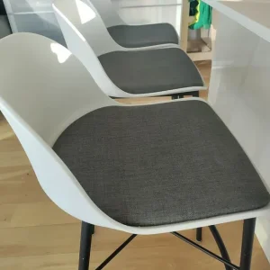 Set of 3 Whistler bar stools – John Lewis white and grey with black legs - Image 3