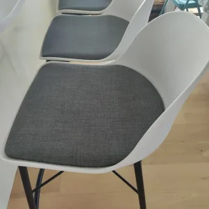 Set of 3 Whistler bar stools – John Lewis white and grey with black legs - Image 4