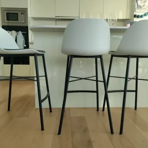 Set of 3 Whistler bar stools – John Lewis white and grey with black legs