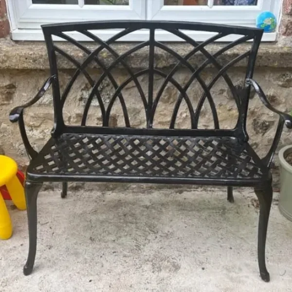 Black Metal Bench
