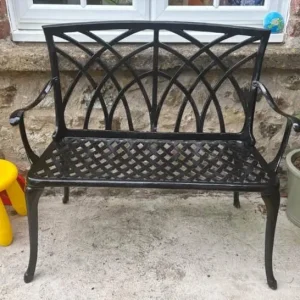 Black Metal Bench