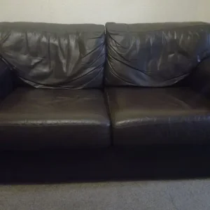 Brown Genuine Leather Sofas and Chair