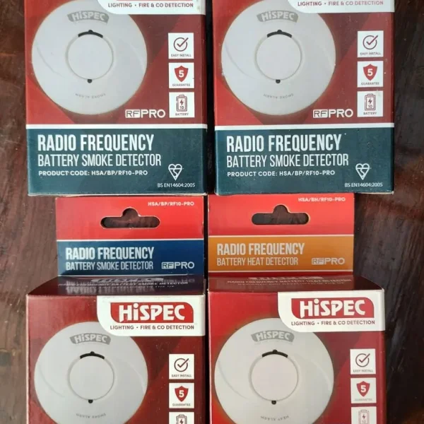 Smoke and heat detectors radio linked