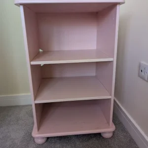 Hand painted pink shelving unit