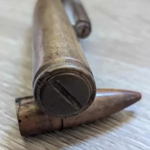 Vintage Trench Art Pocket Lighter with Screw Cap and Large Calibre Casing - Image 2