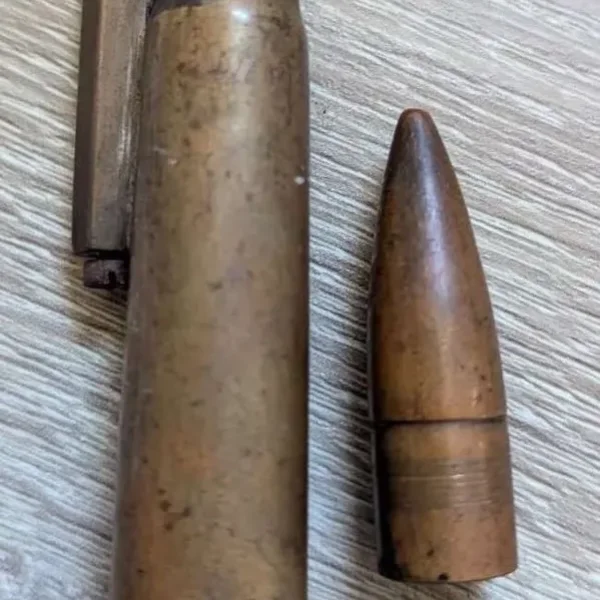 Vintage Trench Art Pocket Lighter with Screw Cap and Large Calibre Casing