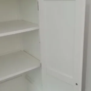 Double door white wood wardrobe with hanging rail - Image 7