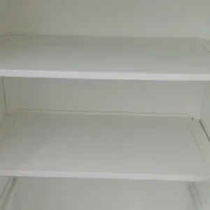 Double door white wood wardrobe with hanging rail - Image 8