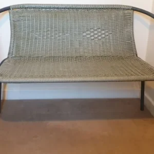 2-seater wicker effect garden bench - Image 2