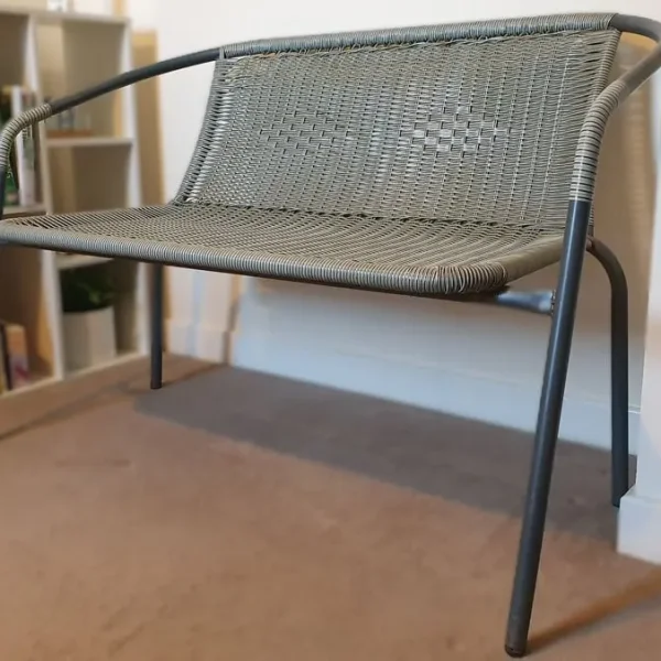 2-seater wicker effect garden bench