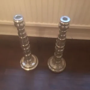 3 x LOMBOK Candlestick Holders Silver - Image 2