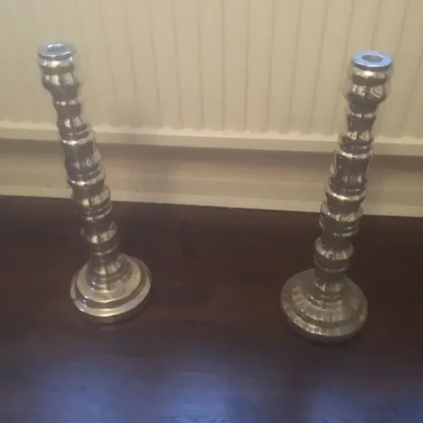 3 x LOMBOK Candlestick Holders Silver