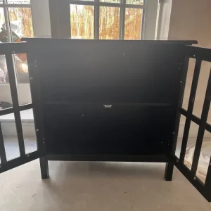Black cabinet with glass doors - Image 2