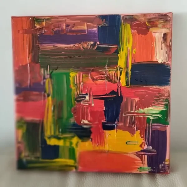 VERY UNUSUAL CUSTOM PAINTED CANVAS ORIGINAL ARTIST SIZE 12 IN CH X 12 IN CH
