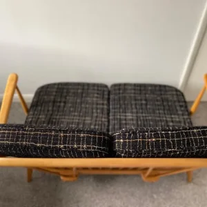 MID CENTURY ERCOL TWO SEATER SOFA BLUE LABEL - Image 2
