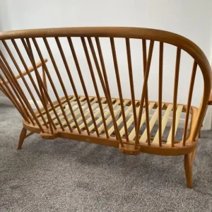 MID CENTURY ERCOL TWO SEATER SOFA BLUE LABEL - Image 7