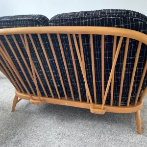 MID CENTURY ERCOL TWO SEATER SOFA BLUE LABEL - Image 8