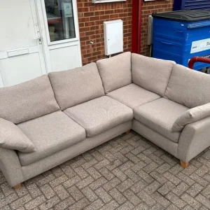 Oatmeal Grey L Shape Sofa Bed - Image 2