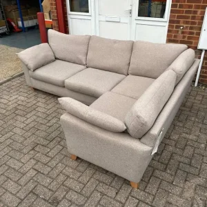 Oatmeal Grey L Shape Sofa Bed - Image 3