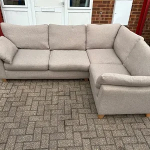 Oatmeal Grey L Shape Sofa Bed - Image 4