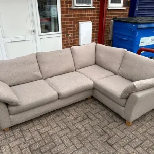 Oatmeal Grey L Shape Sofa Bed - Image 6