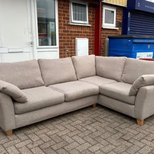Oatmeal Grey L Shape Sofa Bed