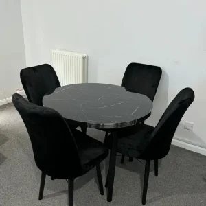 Extendable Dining Table with 4 and 6 Chairs - Image 2