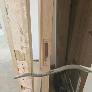 Oak wooden external door with step and frame - Image 2