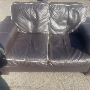 Real Brown Leather Sofa
