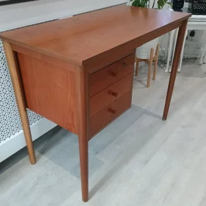 Vintage Teak Desk with 3 Drawers, Danish Style, 1960s - Image 3