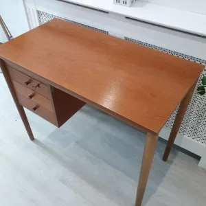 Vintage Teak Desk with 3 Drawers, Danish Style, 1960s - Image 4