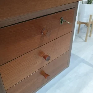 Vintage Teak Desk with 3 Drawers, Danish Style, 1960s - Image 5