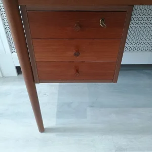 Vintage Teak Desk with 3 Drawers, Danish Style, 1960s - Image 8