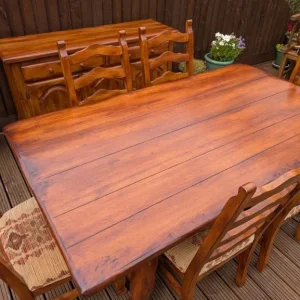 Solid wooden table with 6 chairs and sideboard - Image 3