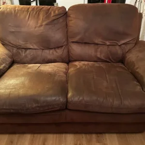3 seats suede leather sofa - Image 3