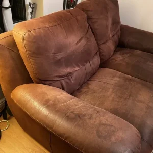 3 seats suede leather sofa