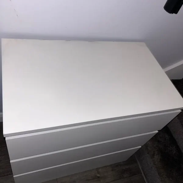 White IKEA Malm 3-drawer set