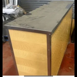 72” stainless steel bar with shelf and castors - Image 3