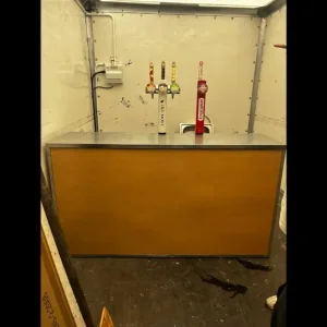 72” stainless steel bar with shelf and castors - Image 8