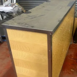 72” stainless steel bar with shelf and castors