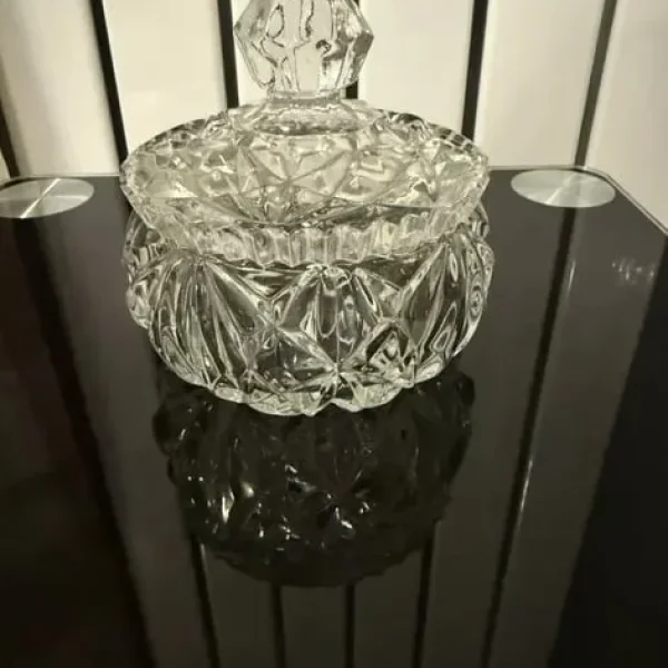 Antique early 20th century pressed glass sugar bowl