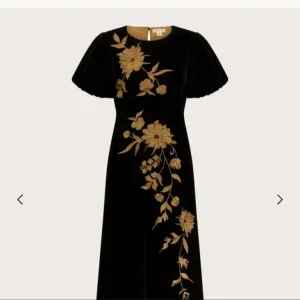 Monsoon black velvet midi dress - Image 5