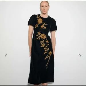 Monsoon black velvet midi dress - Image 6