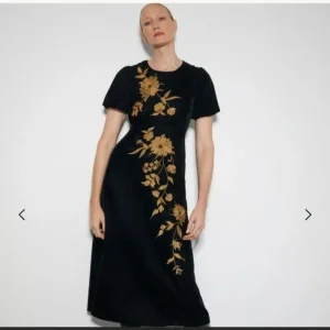 Monsoon black velvet midi dress - Image 7