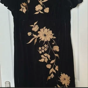 Monsoon black velvet midi dress