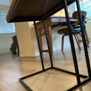 John Lewis L-Shaped Side Table Solid Oak - Image 3