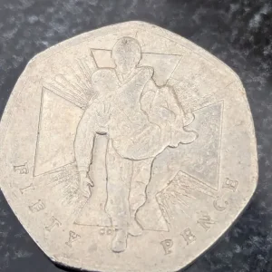 COMMEMORATIVE WORLD WAR II 50p WOUNDED SOLDIER
